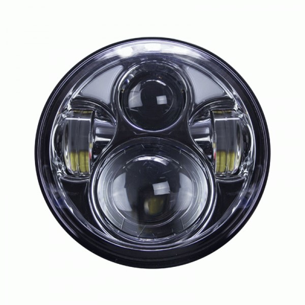 Motorcycle Headlights - 5.6 Inch Round Silver w/Pa...