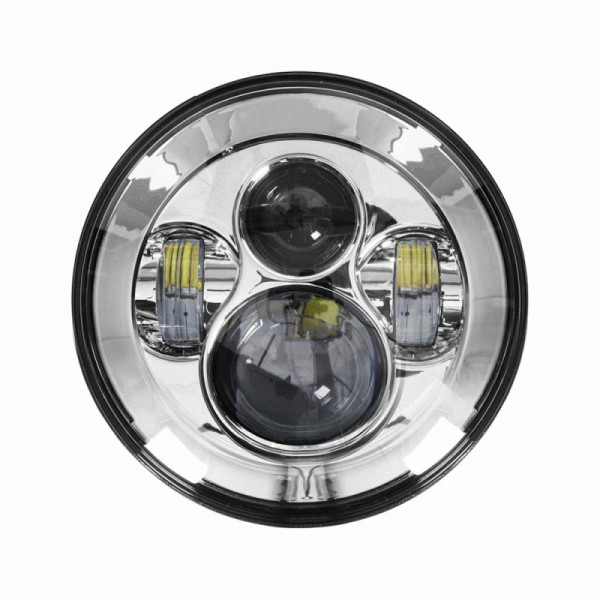 Motorcycle Headlights - 7 Inch Round Silver