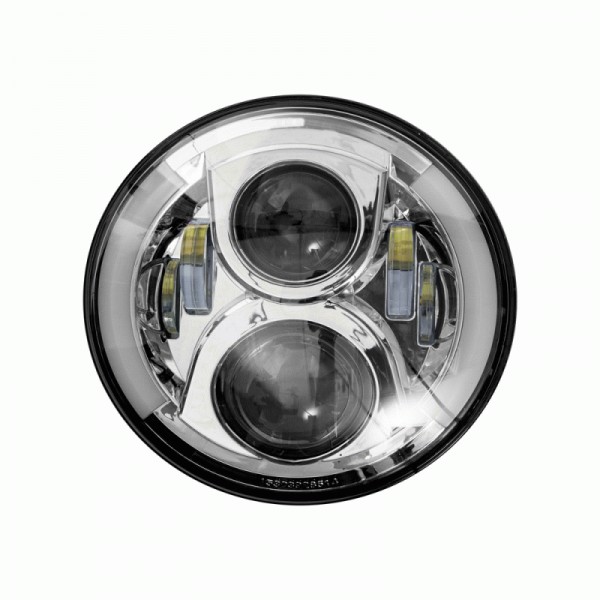 Motorcycle Headlights - 7 Inch Round Silver w/Part...
